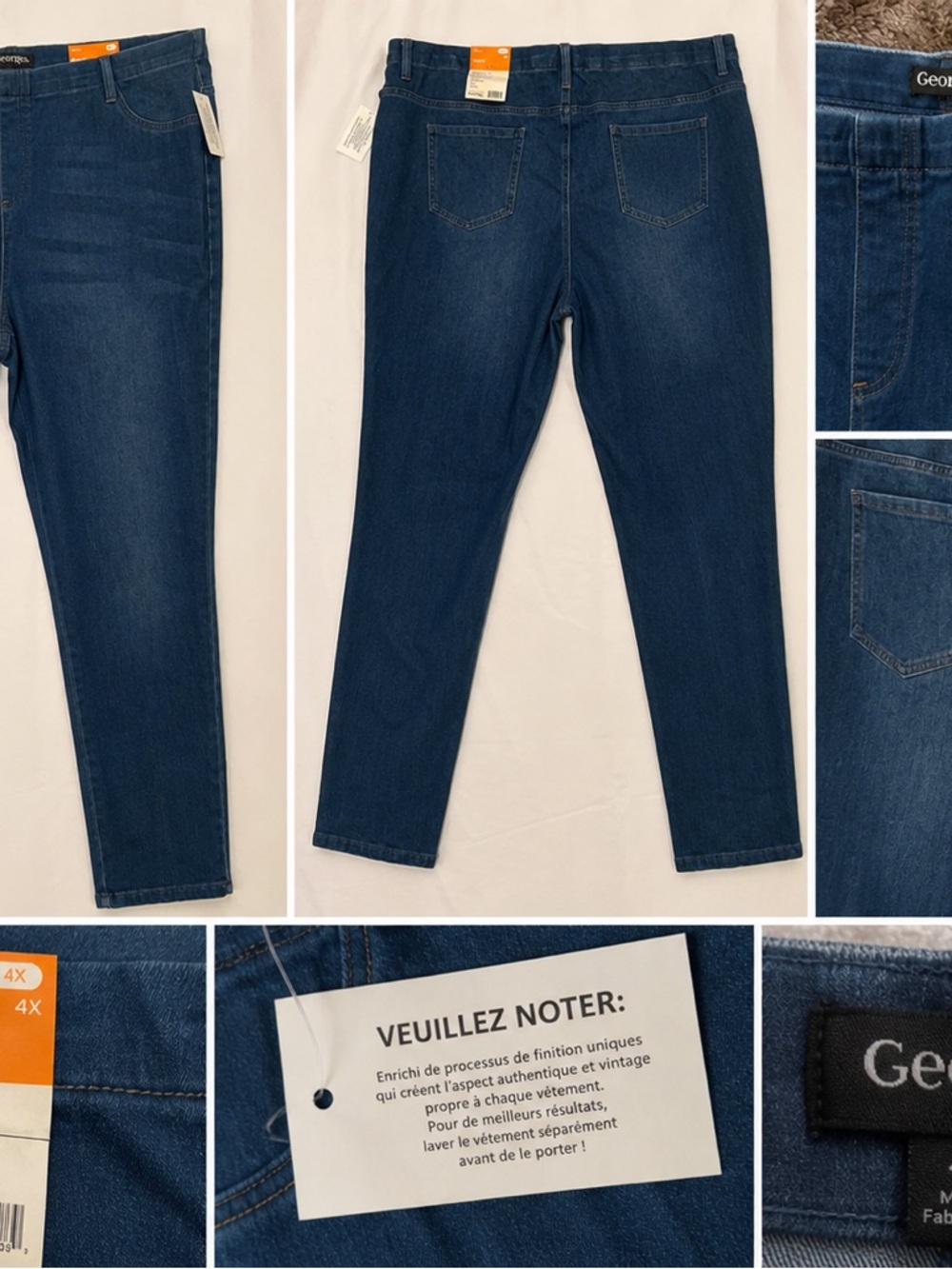 Oversized George Blue Stretch Skinny Jeans